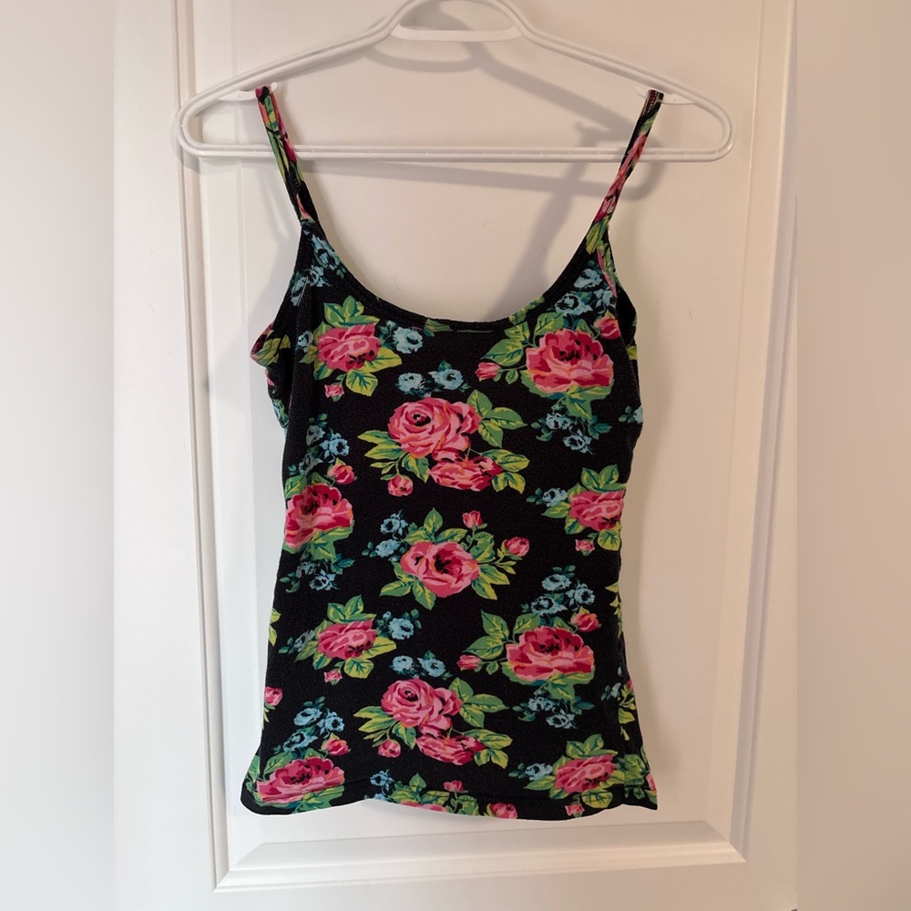 OP Black and Pink Floral Camisole